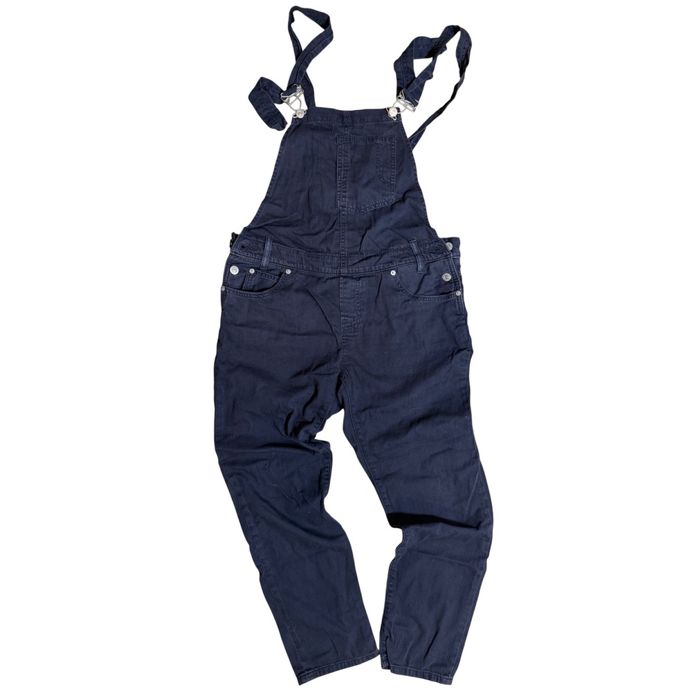 Levi's Denim Bib Overalls Dark Blue Wash Straight Leg Womens S Vintage-Style